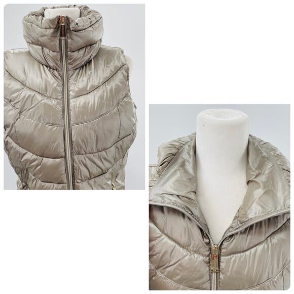 Calvin Klein Metallic Puffer Outdoor Winter Sleeveless Hi Neck Softshell Vest S - Picture 12 of 12